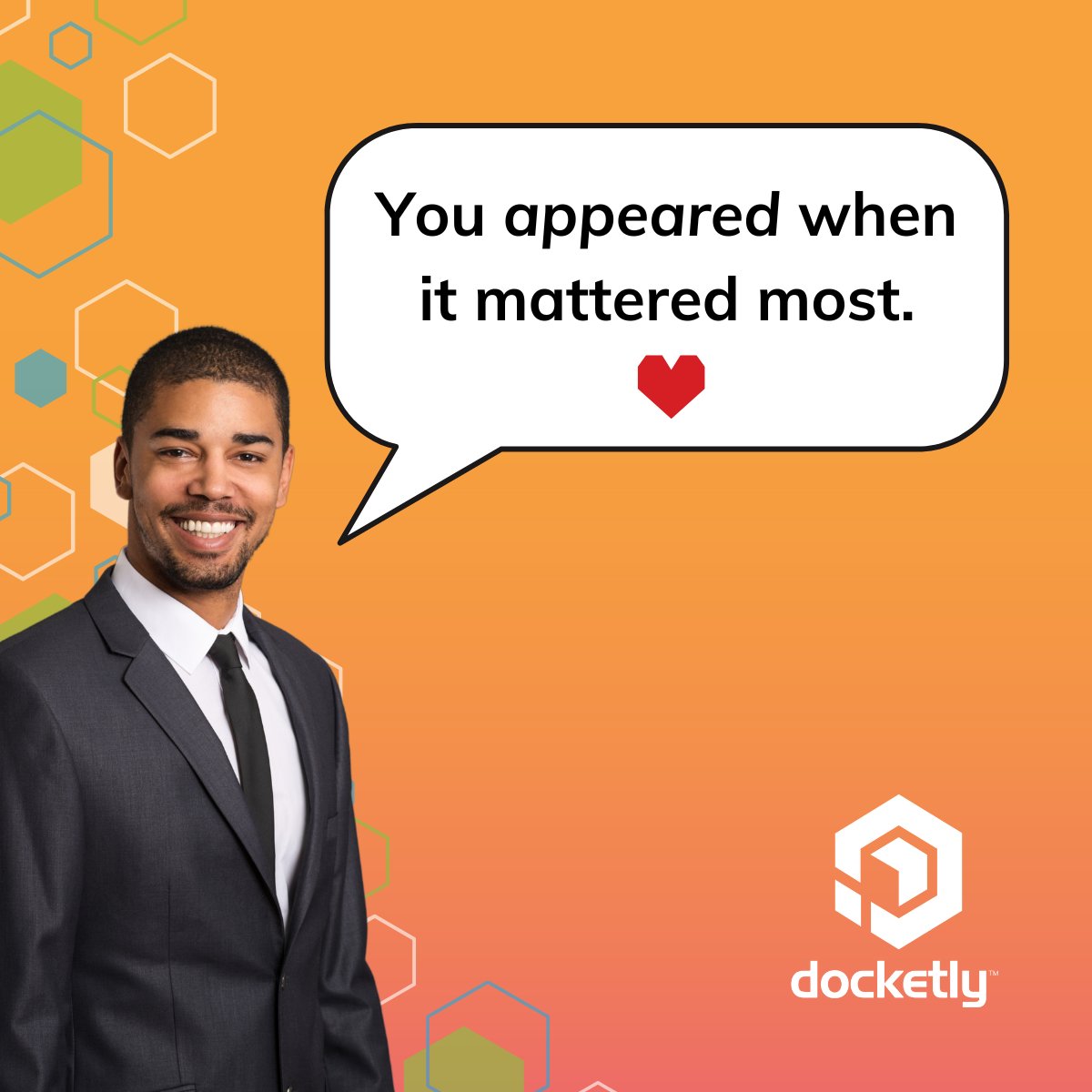 docketly's tweet image. Nothing says true love like a perfectly covered court date. This Valentine’s Day, we’re sharing the love with the attorneys who appear when it matters most—and the firms who trust them to get the job done. 💌 
 
#ValentinesDay #attorneys #lawfirm
