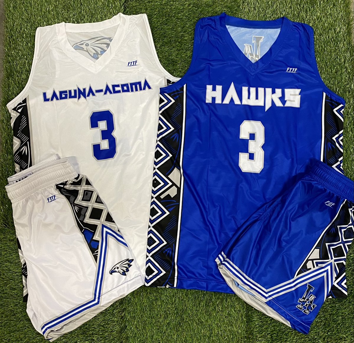 FTTFcom's tweet photo. Fresh fits for the Laguna-Acoma Hawks!⚡These custom home & away uniforms are built for speed, skill, and dominance on the court. 🏀🔥 Who's ready to ball out in style? #HawksBasketball #FTTF #GameReady #CustomUniforms https://t.co/5C8FUa4ROZ