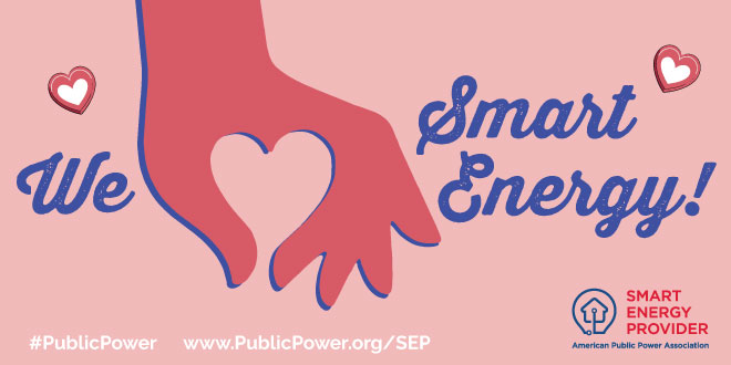 publicpowerorg's tweet photo. It's #ValentinesDay and as we wrap up #SEPWeek, we want to spread the love for #SmartEnergy! Join the 111 #PublicPower utilities that have earned our #SmartEnergyProvider designation and submit your application by April 30. Learn more at https://t.co/Gn3mm1Zb3M. https://t.co/wz4kqtUTHv