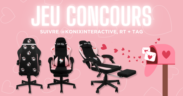 #JEUCONCOURS 🎀

Un setup kawaii pour une #SaintValentin cosy ça vous dit ?💕

Gagnez un fauteuil Hello Kitty ultra confort (mémoire de forme, inclinaison 150°, repose-pied)

1️⃣ Suivre @konixinteractive
2️⃣ RT ce post
💌 Tag quelqu’un 

📅 TAS le 21/02  

#Giveaway