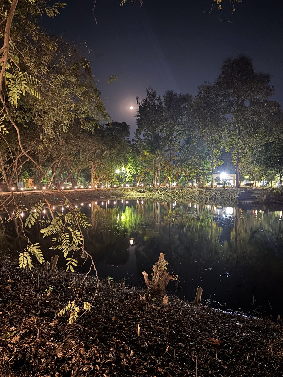 "In the stillness of lake,the moon whispers secrets of the night"