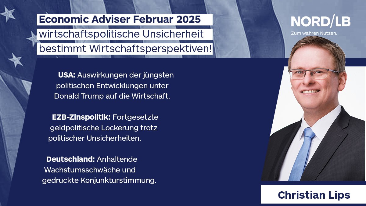 Neue Ausgabe des Economic Adviser: US-Politik, EZB-Lockerung, Deutschlands Wachstumsschwäche, plus Bitcoin &amp; KI. 
Hier finden Sie die Analyse: nordlb.de/meine-nordlb/d…