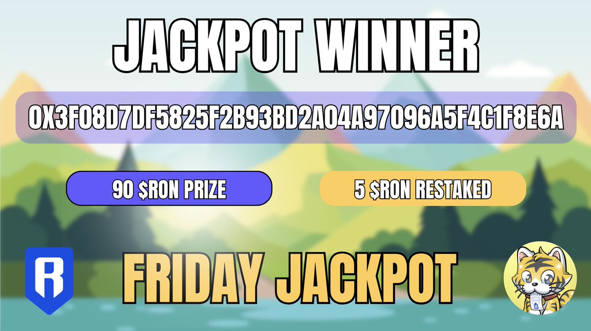 🎉🐯 Congratulations to PengaFa1! 🎉🐯

You're the lucky winner of over 90 $RON in the very first Fortune Ronin Staking Raffle! 🧧💰

To increase the fortune over time, 5 $RON from the jackpot has been re-staked to grow the pot even bigger for future winners! 🚀🔥

Stay tuned for