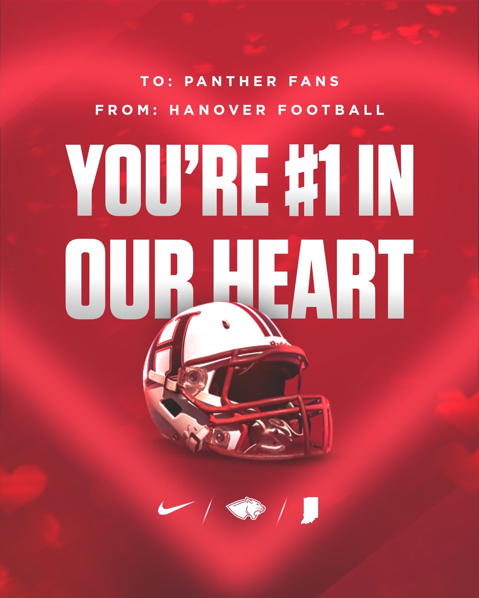 Happy Valentine’s Day #PantherNation from Hanover FTBL‼️ ☝️ L🏈VE 💯