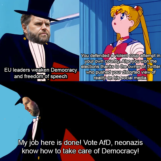 Vance's speech in a nutshell.