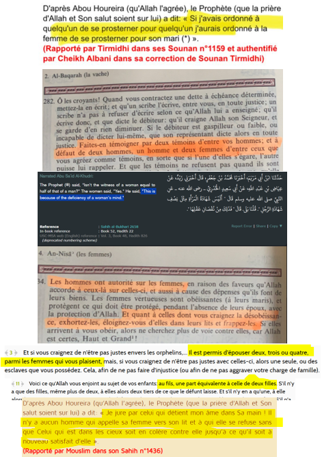 Mayaa__20's tweet photo. "En islam la femme est une reine" 👑

🧕Hérite 2 fois moins qu'un homme
🧕Doit se couvrir sous peine d'enfer
🧕Peut être battue
🧕Ne peut pas se refuser à son mari
🧕Subit la polygamie
🧕Témoignage équivalent à la moitié de celui d'un homme
🧕Ne peut pas épouser un non musulman https://t.co/IsHdBHbU61