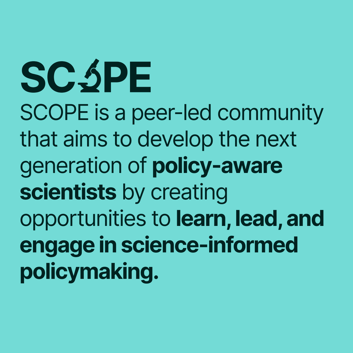 Scope_Policy's tweet image. We are a group of early-career scientists aiming to break down barriers between scientists and science policy. Learn more at our link in bio. #SciencePolicy #scicomm