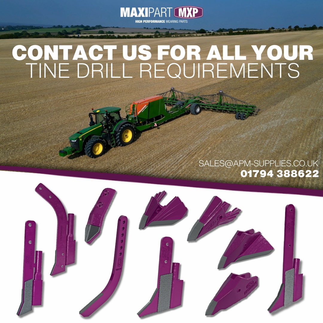 APMsupplies's tweet image. Need tine drill parts? We&apos;ve got them! 🚜  

APM stocks top-quality Maxipart-wearing parts to keep your machinery running smoothly. Reliable, durable, and ready to go! 💪  

Contact us today!   

📲 01794 388622 
📧 sales@apm-supplies.co.uk  

#APMSupplies #Maxipart #TineDrills