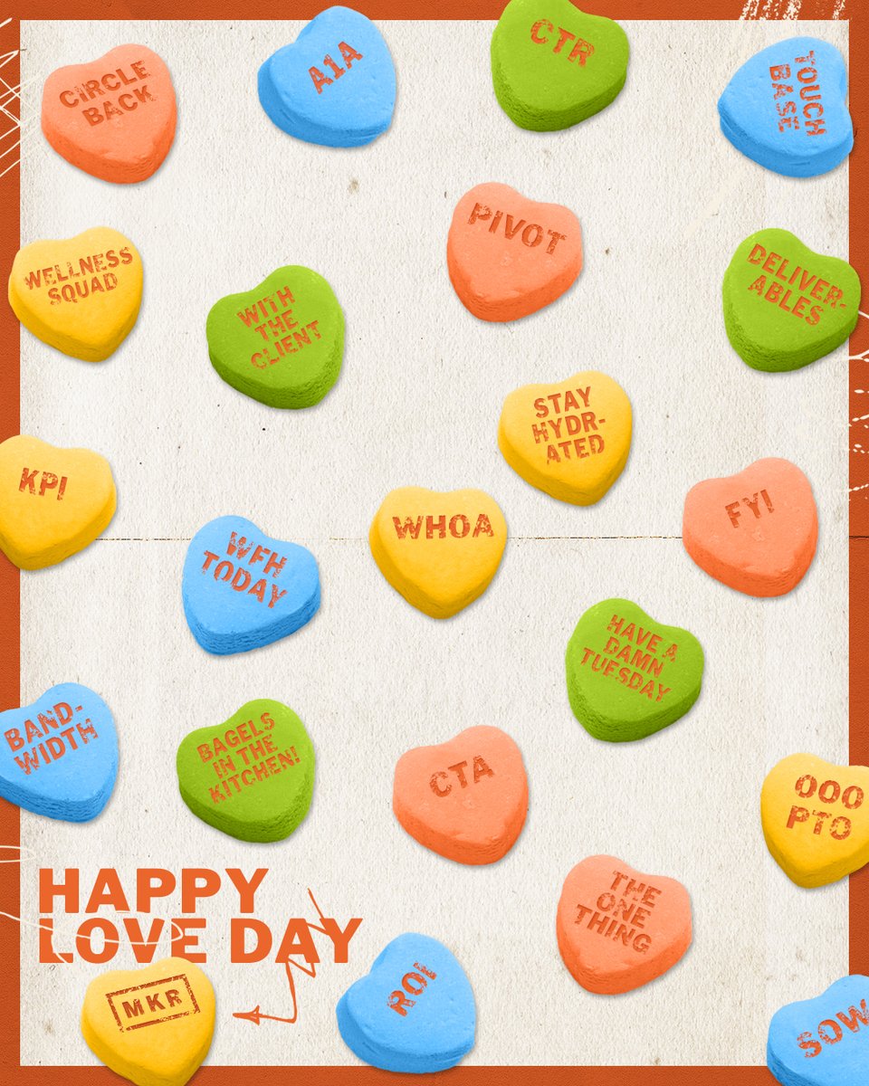 MKR Love languages:
💌 GIFs
💌 KPIs
💌 Treats in the kitchen

Happy Love Day from MKR! Stay hydrated, and have a dang Friday!