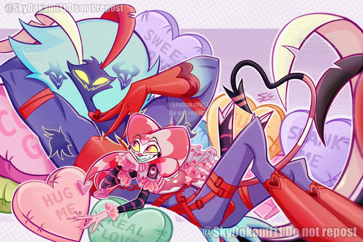 SkyOokami11art's tweet photo. I made it in time, HAPPY VALENTINE’S DAY EVERYONE! 🥹🫶🏻💗
#fizzarozzie #fizzmodeus #HelluvaBoss #HelluvaBossFanart https://t.co/hE7oWOaubU