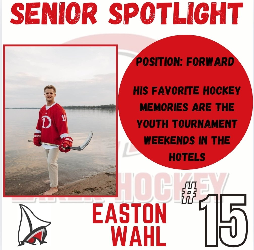 Senior Spotlight! Our last Senior to recognize is Easton Wahl. Easton, thanks for all the hard work and dedication to Laker Hockey. You will be missed!