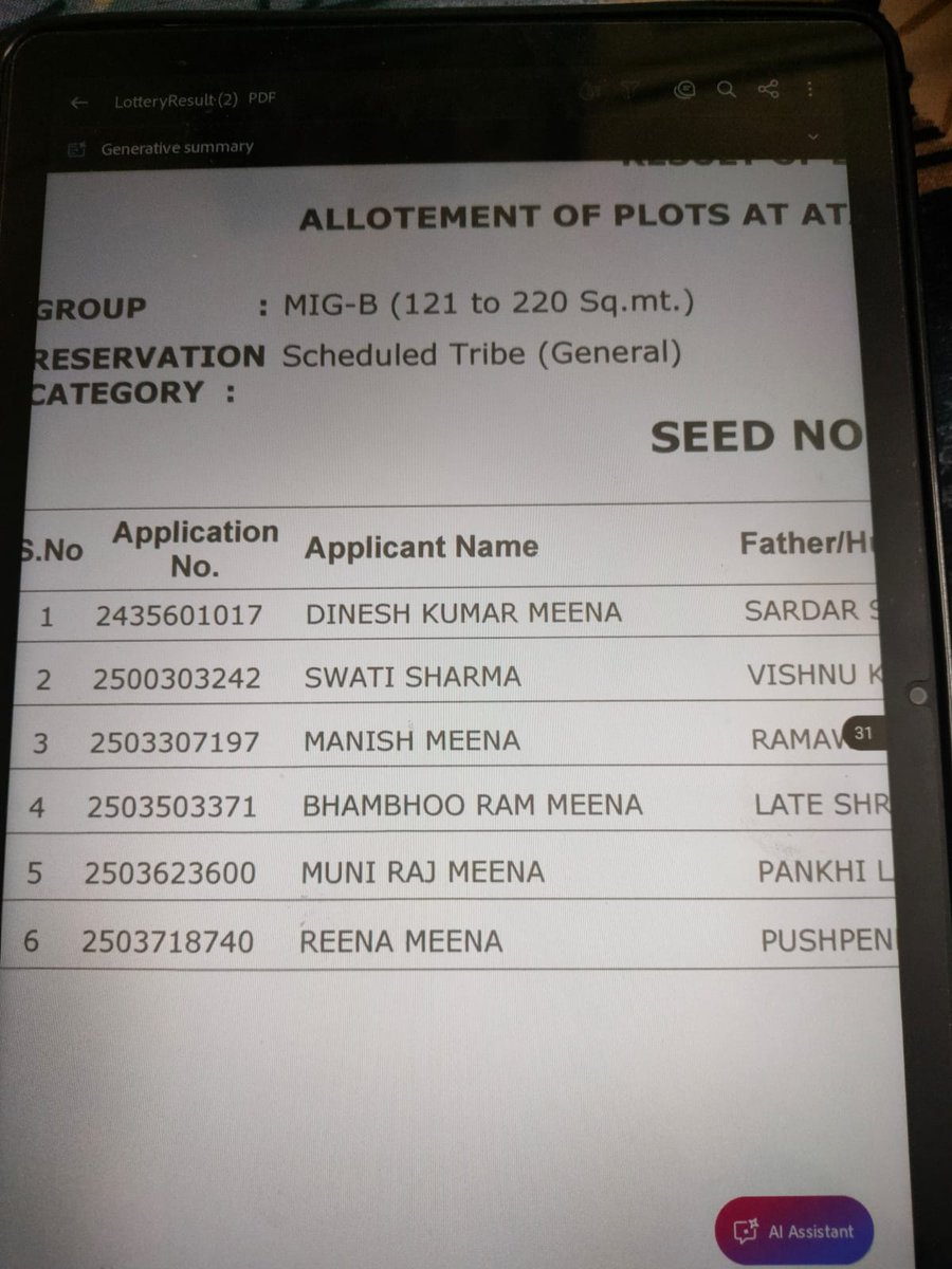 आज जयपुर में <a href="/jdajaipur/">Jaipur Development Authority</a> ने आवासीय योजना के प्लॉट की लॉटरी निकाली है,अब देखो कैसे Swati Sharma ने फर्जी कागज लगाकर ST के प्लॉट पर कंजा किया है। तो ये अकेले ही देश पर और देश के संसाधनों पर कब्जा कर लेंगे ।
<a href="/BhajanlalBjp/">Bhajanlal Sharma</a> <a href="/RajCMO/">CMO Rajasthan</a> <a href="/RajGovOfficial/">Government of Rajasthan</a> <a href="/DrKirodilalBJP/">Dr. Kirodi Lal Meena</a> <a href="/GovindDotasra/">Govind Singh Dotasra</a>
