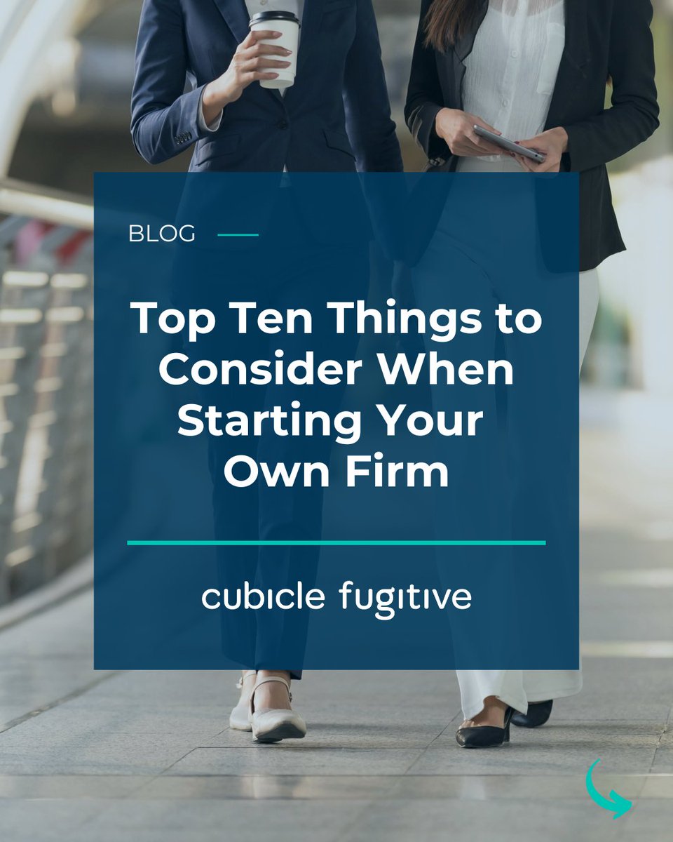 CubicleFugitive's tweet photo. Before you launch your own firm, don't miss these 10 key things!

Scroll through the post for insights into choosing the right name, defining your firm’s “why,” and building a standout website that will set you apart. 

Want more? Read the full blog here: https://t.co/k4FjiBus8r https://t.co/SSBfqLIzAq