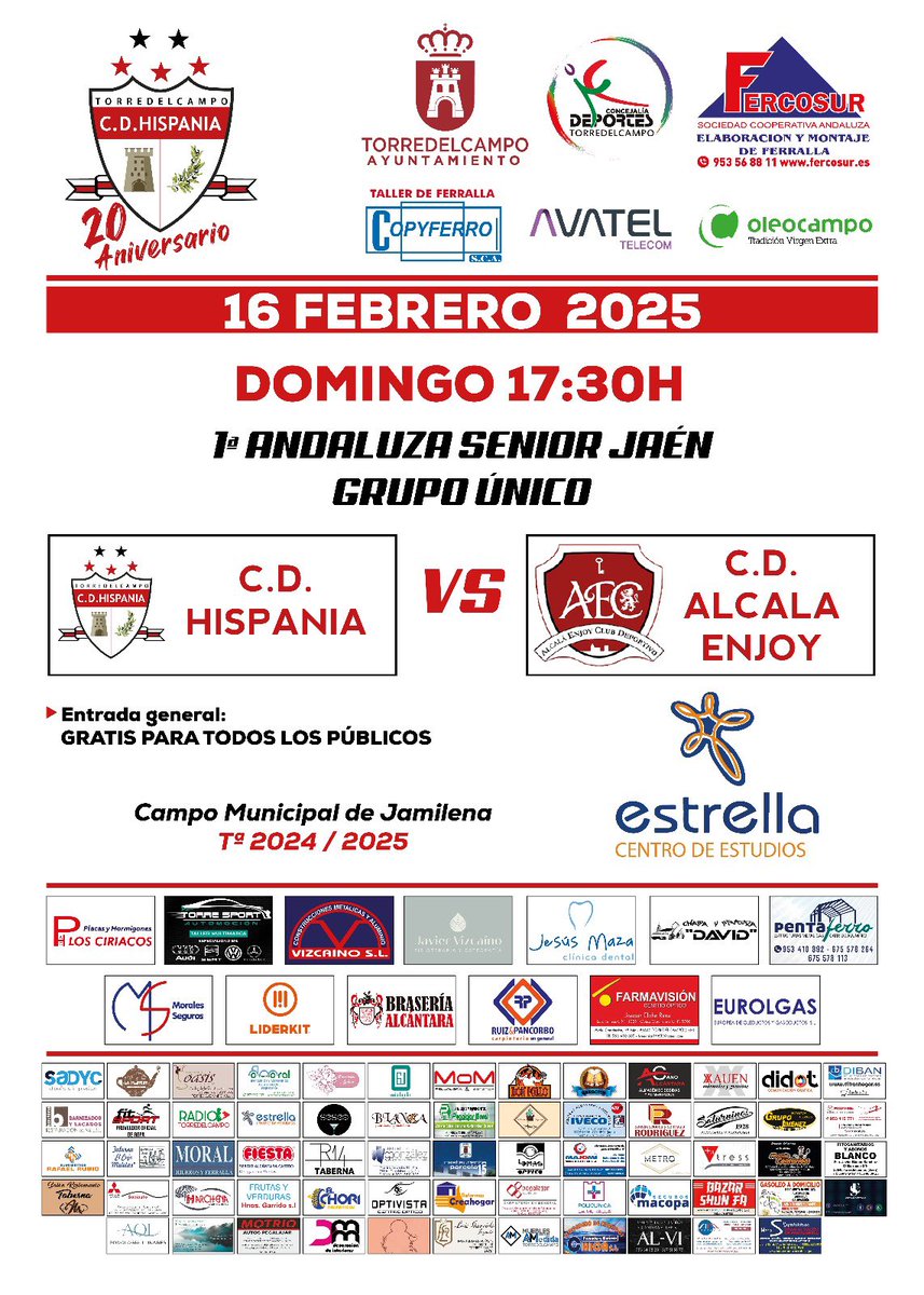 Nuestro equipo a pesar de la derrota en la pasada jornada dio una buena imagen, esta semana tienen una nueva oportunidad para poder llevarse 3 puntos que son muy importantes.

Os esperamos este próximo domingo a las 17:30h, todos al fútbol!!📣⚽️

⚪️🔴⚫️