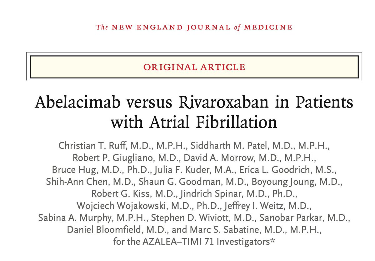🗣️ Abelacimab vs Rivaroxaban en pacientes con FA

📌 Abelacimab ha mostrado ser prometedor en la reducción de eventos hemorrágicos en pacientes con fibrilación auricular que tienen un riesgo moderado a alto de accidente cerebrovascular. 

📌 En un estudio comparativo con
