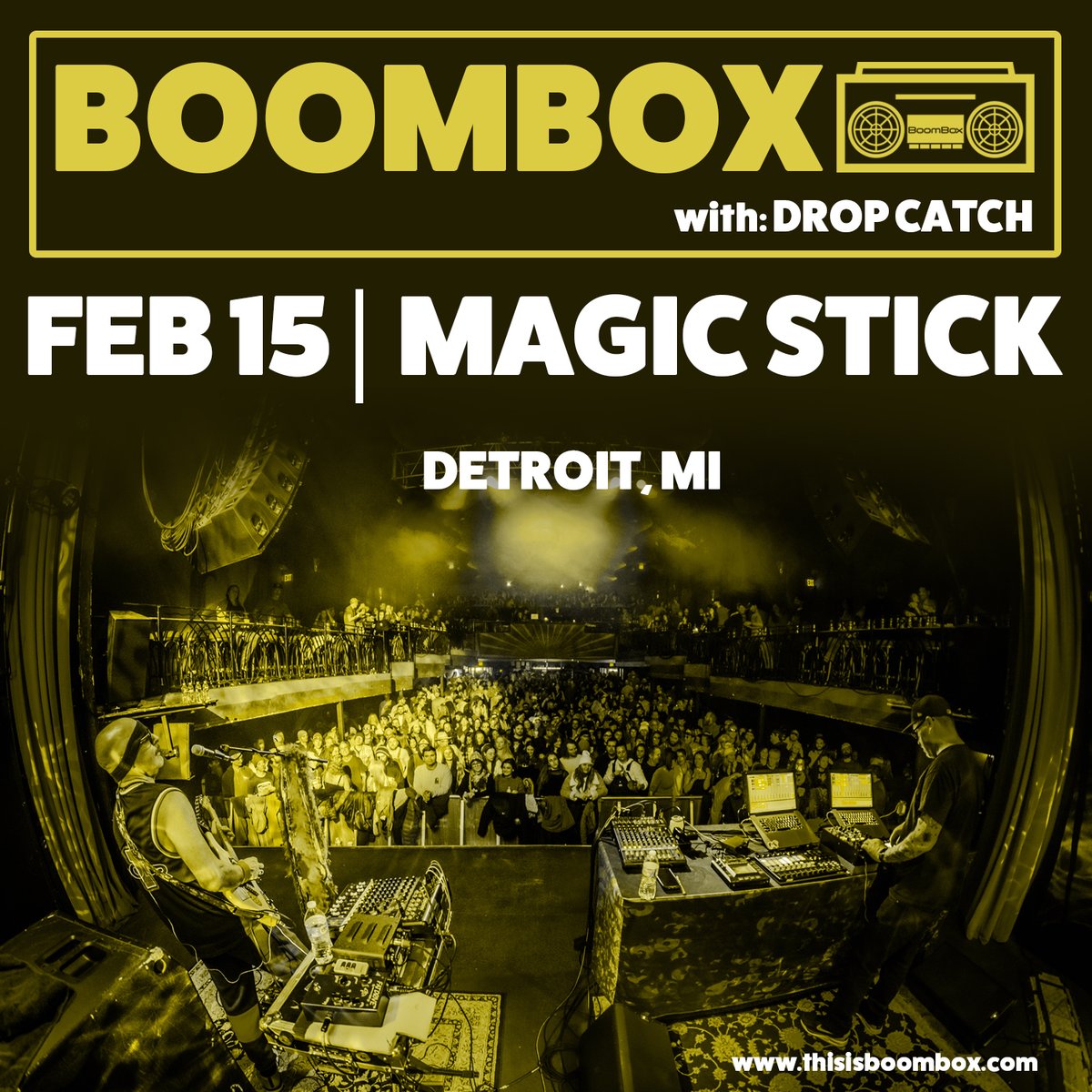 It's always a good night when electro-rock duo <a href="/thisisBoomBox/">BoomBox</a> brings the vibe to the Magic Stick! We'll see you on the dance floor tonight ✌️

🎟️ majesticdet.live/BoomBox

Doors - 8pm
<a href="/DropCatchMusic/">Drop Catch</a> - 8pm
<a href="/thisisBoomBox/">BoomBox</a> - 9:45pm