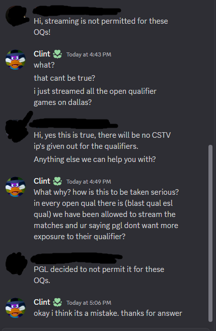 PGL has decided not to allow CSTV for qualifiers, ESL had no issue providing it last week. This severely limits exposure for lower-tier teams already struggling under the new rules. Removing visibility hurts the scene. what’s the reason behind this decision? <a href="/ssilviu/">Silviu Stroie</a> <a href="/pglesports/">PGL</a>