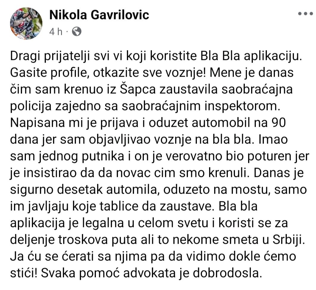 Neka ovo ovde, možda kome pomogne.

Bla-bla je u pitanju.