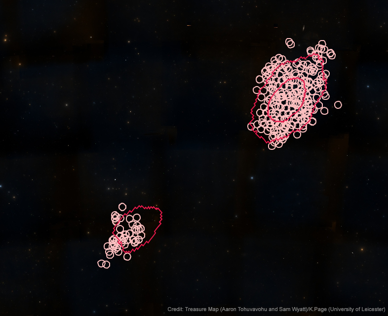NASAUniverse's tweet image. Our Swift telescope uses a method called &quot;tiling&quot; to help it observe cosmic sources whose positions aren’t precisely known. We can point the spacecraft at a region multiple times and combine the overlapping observations into a mosaic. #Swift20