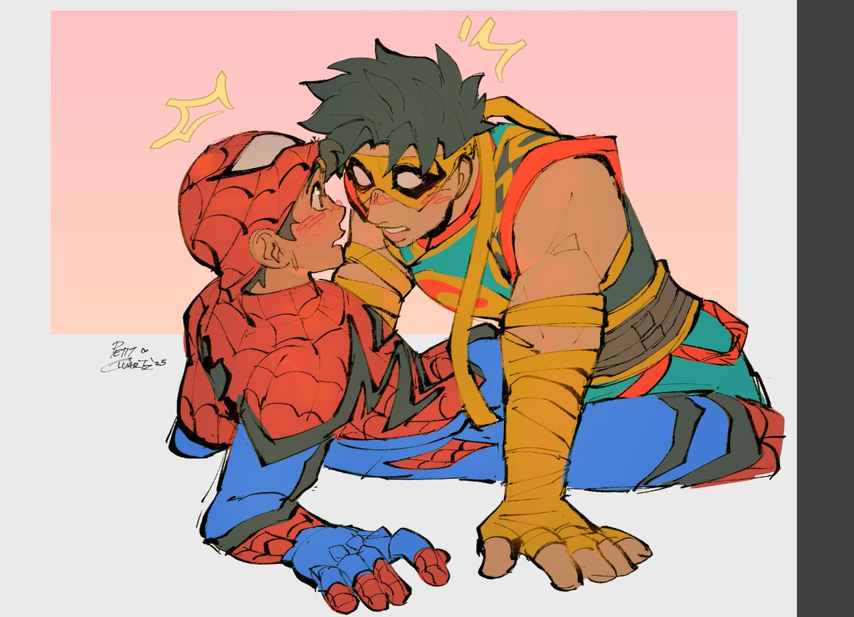 petitquartz's tweet photo. beso💋 
#MarvelRivalsfanart #spiderfist https://t.co/HUIMvHRyxa