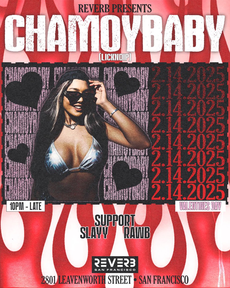 RT: TONIGHT! 💘 

Reverb SF 🪩 

2801 LEAVENWORTH ST
SAN FRANCISCO 📍

♥️♥️DM ME FOR GUEST-LIST ♥️♥️