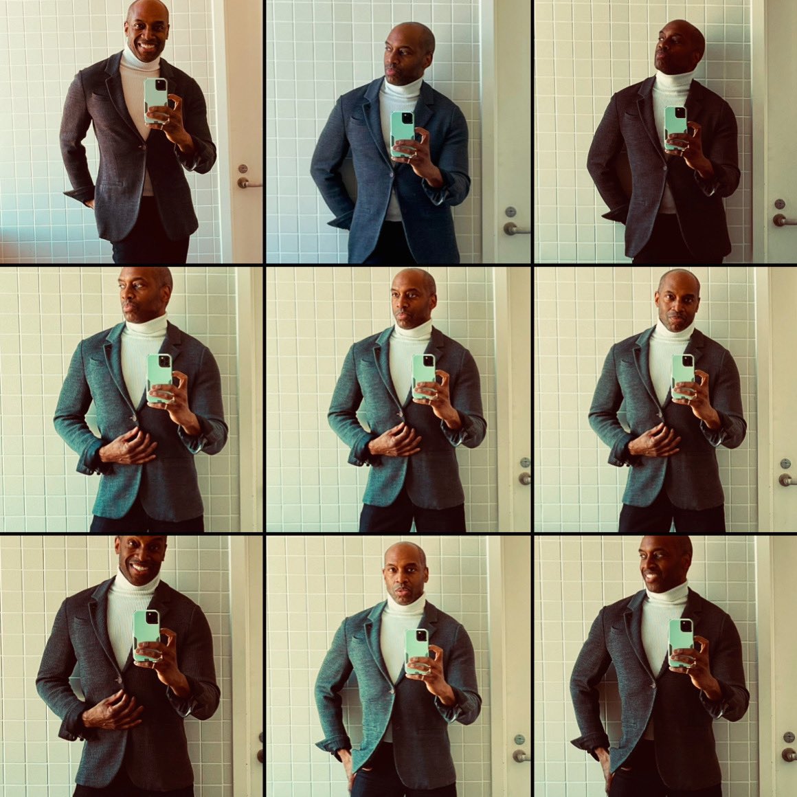 patrickhere's tweet image. Jury Duty, but make it runway. ⚖️👨🏾‍⚖️ @emporioarmani blazer, @Selfridges roll neck &amp;amp; @ZARA denims—because serving looks is part of the service. 🏛️ #patrickhazlewood #classydapper #modelsoffduty #intoblackguys #ootd #menswear #emporioarmani #rollneckseason #blackmenswear #nycstyle