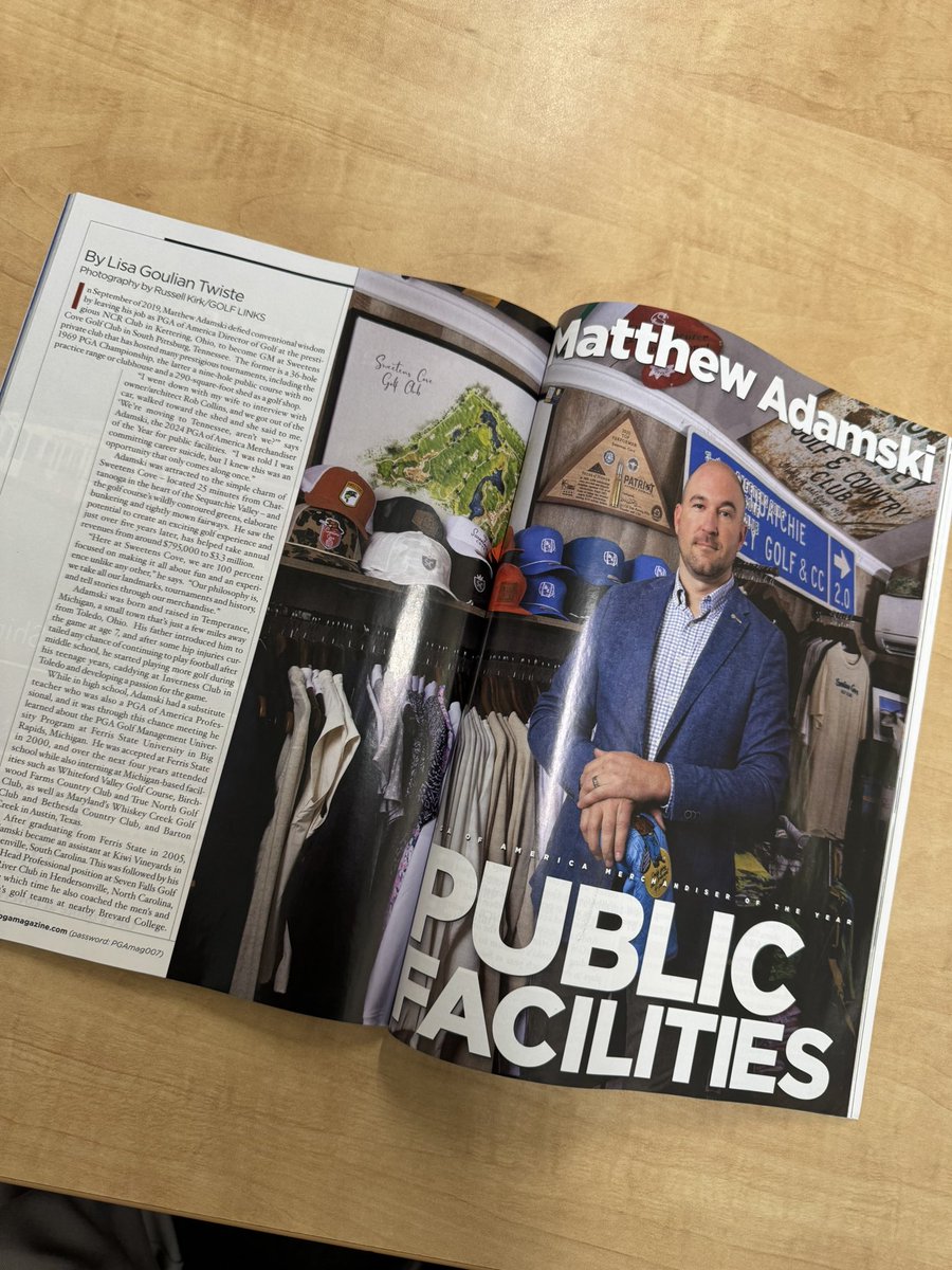 Clayton Hromadka (@chromadka) on Twitter photo Nice article in <a href="/PGAmag/">PGA Magazine</a> about <a href="/TennPGA/">Tennessee PGA</a> Member, Matt Adamski, this month. Big @pga Merchandiser of the Year win for the team at <a href="/SweetensCove/">SweetensCoveGolfClub</a>! Nice article in <a href="/PGAmag/">PGA Magazine</a> about <a href="/TennPGA/">Tennessee PGA</a> Member, Matt Adamski, this month. Big @pga Merchandiser of the Year win for the team at <a href="/SweetensCove/">SweetensCoveGolfClub</a>!