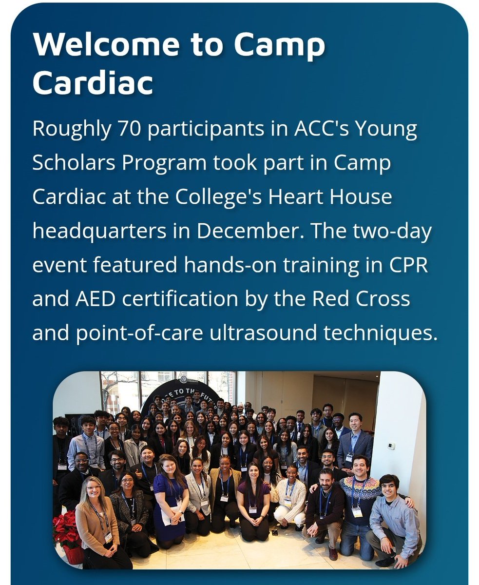 Check out this month's Cardiology Magazine for a feature on Camp Cardiac! shorturl.at/trrMx

Couldn't be more proud of the work that my mentors, cofellows and I put into the Young Scholars Program. It has never been more important to foster diverse voices in cardiology.