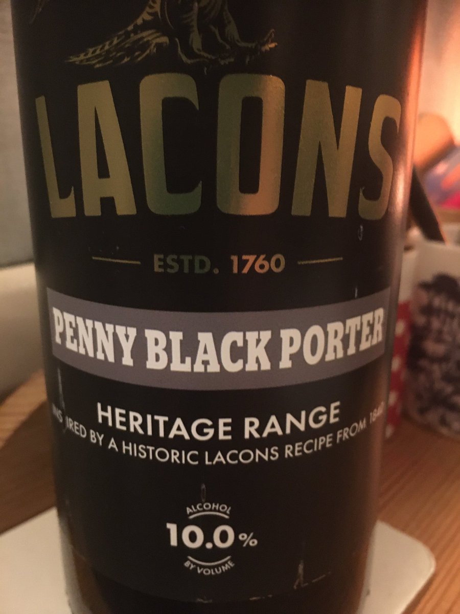 Tonight’s tipple from ⁦<a href="/LaconsBrewery/">Lacons Brewery</a>⁩ - a sumptuous 10% dark brew to sample while listening to ⁦<a href="/OfficialBHAFC/">Brighton & Hove Albion</a>⁩ doing rather nicely. ‘Mellow’ sums it up