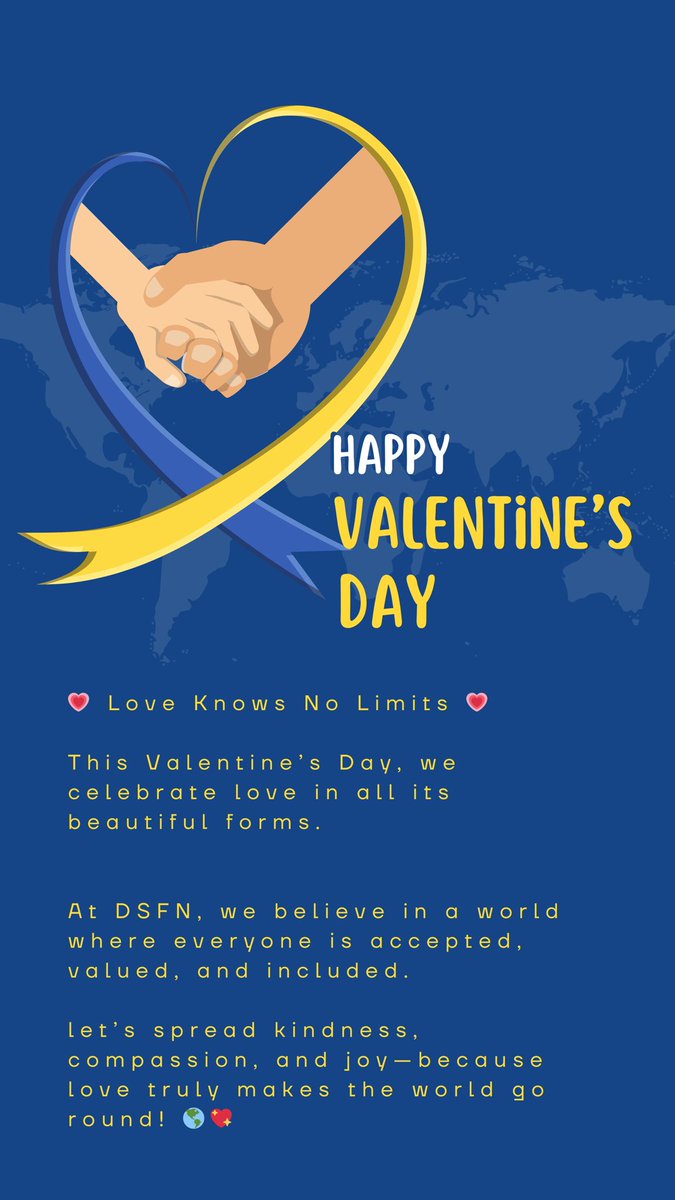 💛 Love Knows No Limits 💛
This Valentine’s Day, we celebrate love in all its beautiful forms. At DSFN, we believe in a world where everyone is accepted, valued, and included. Let’s spread kindness, compassion, and joy—because love truly makes the world go round! 🌎💖