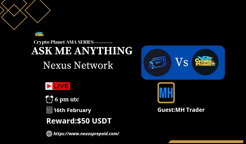 CryptoPlanetoo's tweet image. 📢 We&apos;re thrilled to announce our next #TextAMA with &quot;Nexus Network&quot; on 16th February at 6:00 PM UTC

🏦Venue:t.me/Crypto_Planet_…
🏆 Reward:50$ USDT

〽️ Rules:
1️⃣. Follow
@CryptoPlanetoo
&amp;amp; 
@Nexusprepaid

2️⃣. Like Retweet &amp;amp; Comment Your Questions (8 Questions Max) Tag 2…