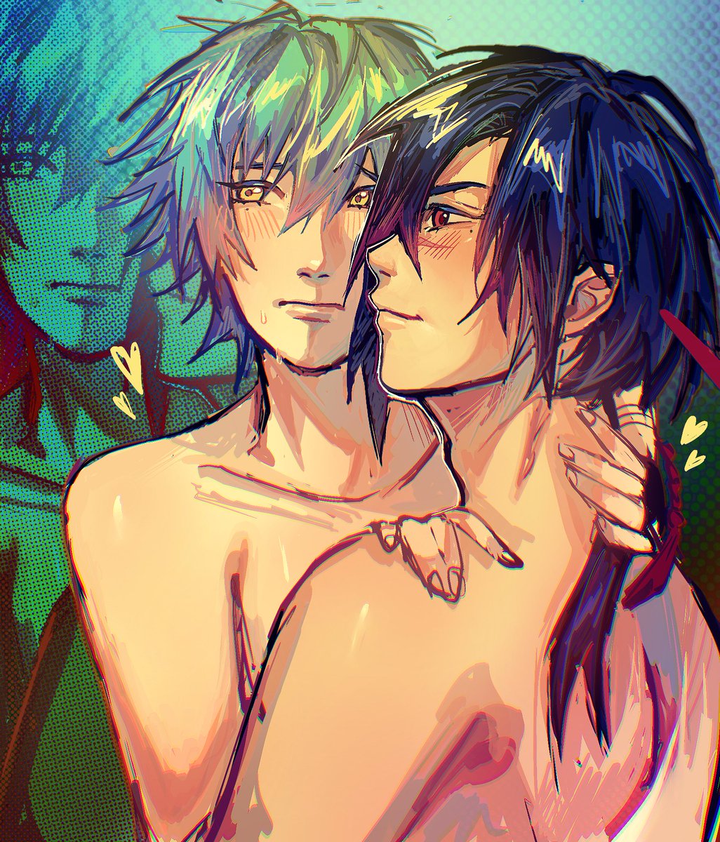 mewmew2500's tweet image. Happy valentines with Aoba and koujaku❤️💙 #dmmd