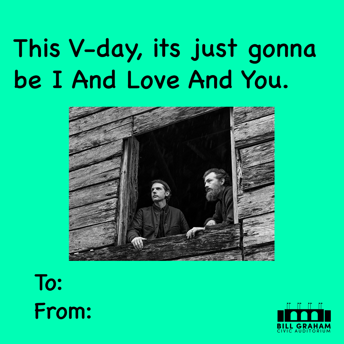 🎶 Love at first setlist! 💘 

Roses are red,
Violets are blue,
Bill Graham Civic
Has a show just for you! 🎤 ✨ 🌹

Snag your tickets before they’re gone!
🎟️: billgrahamcivic.com