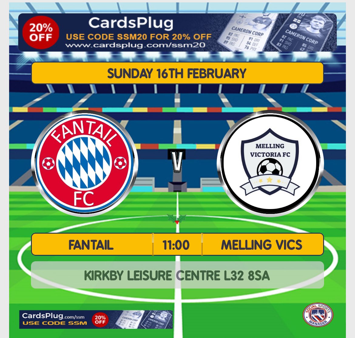 Local derby Sunday. Big one! Up The Tail 💪