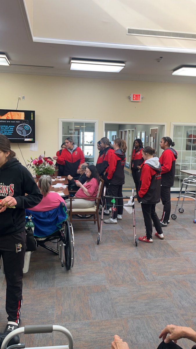 The Lady Red basketball team brought Valentines treats to some of friends at Wheatridge Care Center❤️❤️❤️ Then we head to a game in Hays, KS. JV tips at 4:15, C team at about 5:30, and Varsity at 6:00. #LadyRedValentineTraditions #LadyRed❤️🏀 #GISE