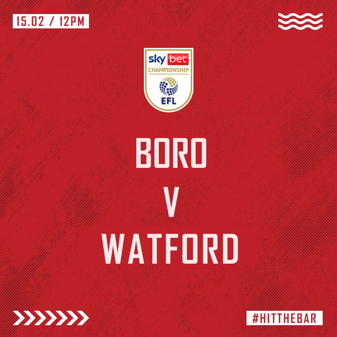 HIT THE BAR (@hitthebarltd) on Twitter photo #HitTheBar tomorrow from 12PM for <a href="/Boro/">Middlesbrough FC</a> v <a href="/WatfordFC/">Watford Football Club</a> ⚽️
Open both before and after the match 🍺
1 Bridge Street East.
#UTB #HitTheBar tomorrow from 12PM for <a href="/Boro/">Middlesbrough FC</a> v <a href="/WatfordFC/">Watford Football Club</a> ⚽️
Open both before and after the match 🍺
1 Bridge Street East.
#UTB