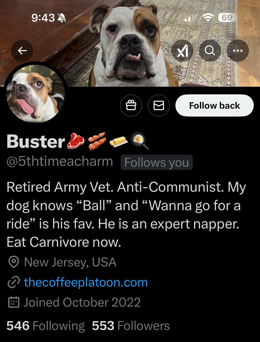 Please give <a href="/5thtimeacharm/">Buster🥩🥓🧈🍳</a> a follow and a repost or shoutout to show our gratitude for his service.

Retired Army Veteran 

Thank you for your service.  We appreciate you.