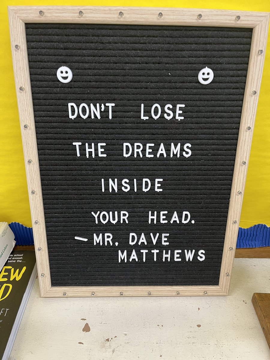 Decided to change up the message board in my classroom for when we come back from vacation. Iykyk my addiction so this seems fitting as I wait to see which shows I get to go to this tour. #dmb #davematthewsband #ems #elwoodpride <a href="/davematthewsbnd/">Dave Matthews Band</a>