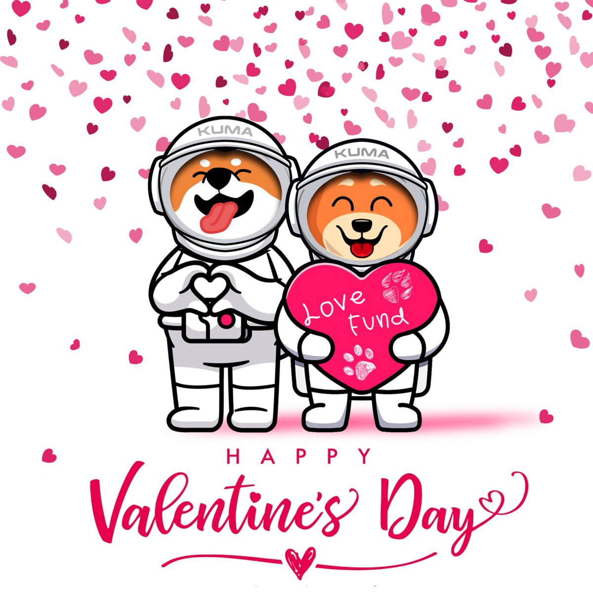 ❤️🧡 Happy Valentine's Day from Kuma Inu 🧡❤️
