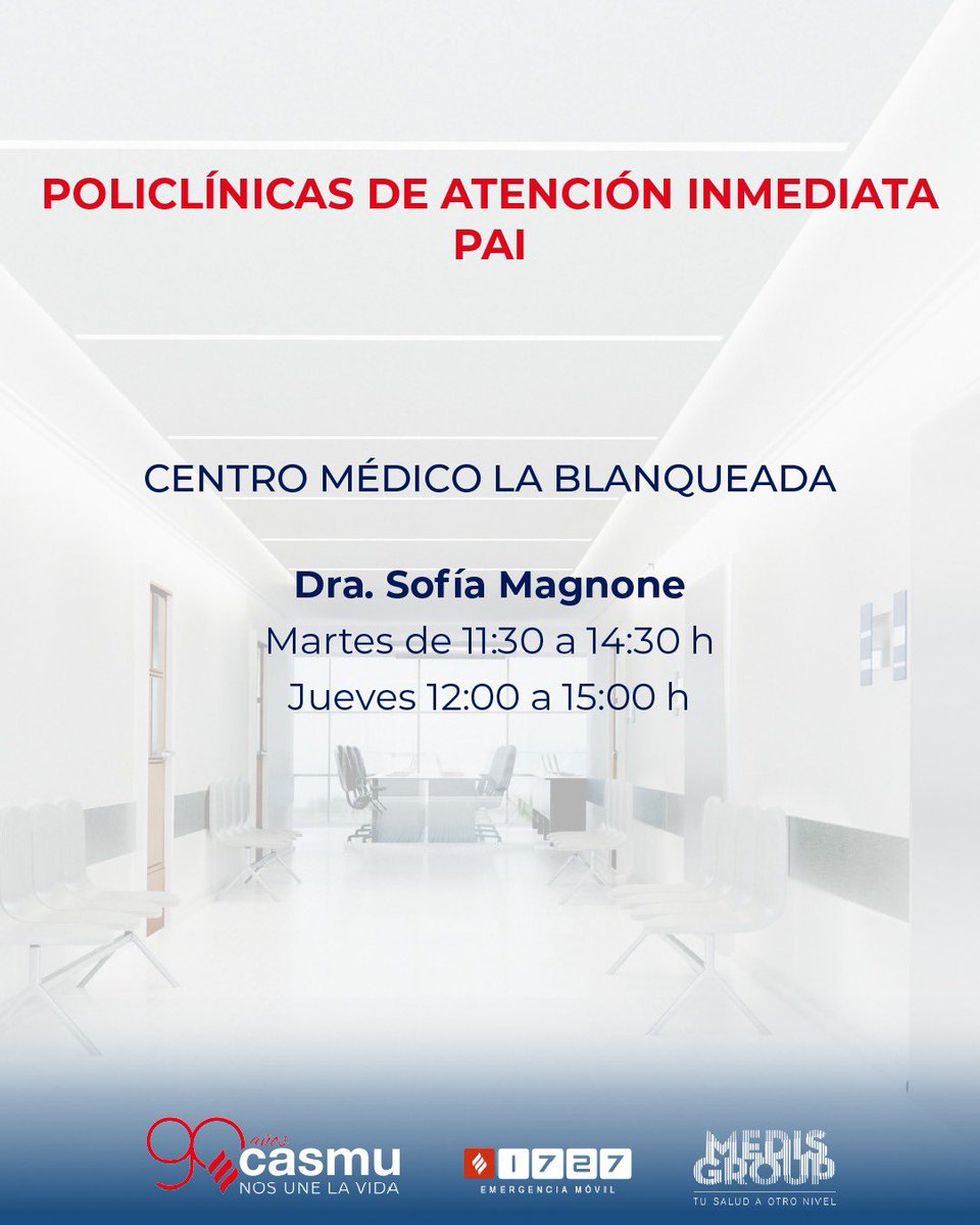 Centros Médicos de <a href="/casmuoficial/">Casmu</a> con Policlínicas de atención inmediata (consulta espontánea).