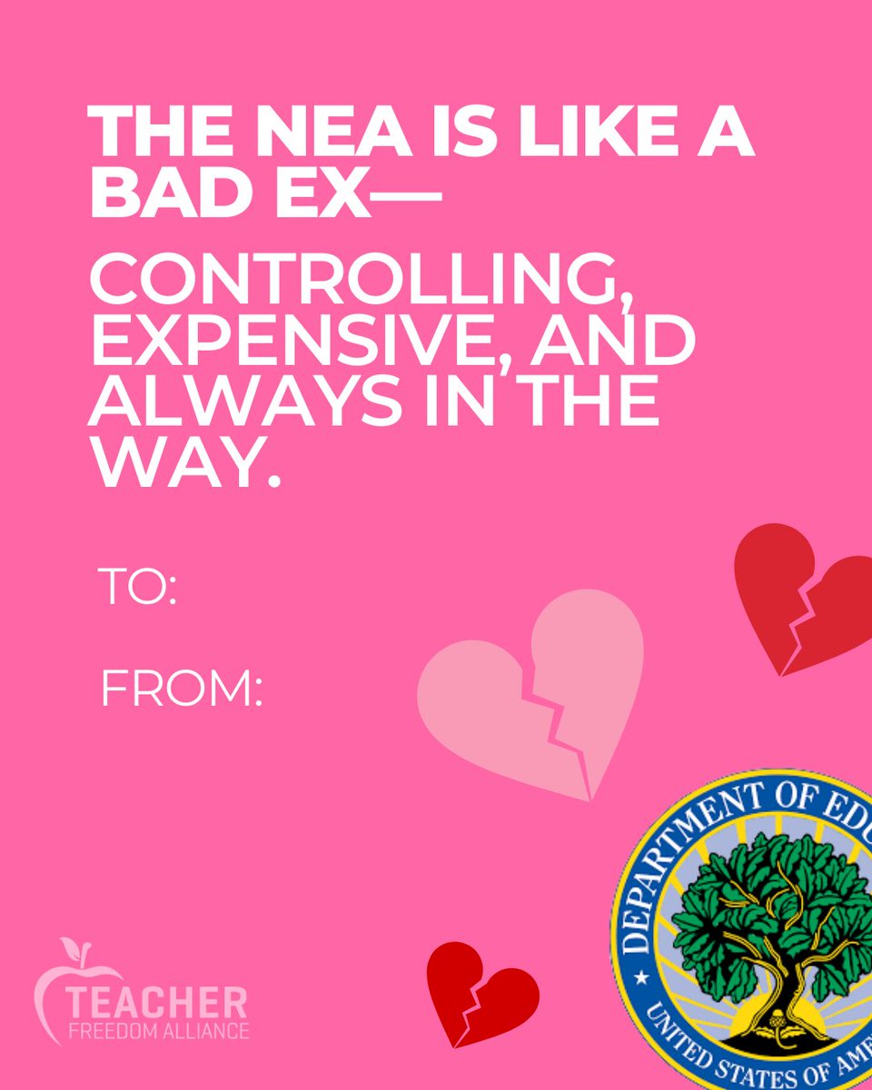 Freedom4Teachrs's tweet image. This Valentine’s Day, let’s celebrate teacher freedom, student success, and breaking up with bad policies. 🚩💔 #TeacherFreedom #ValentinesDay #EdReform