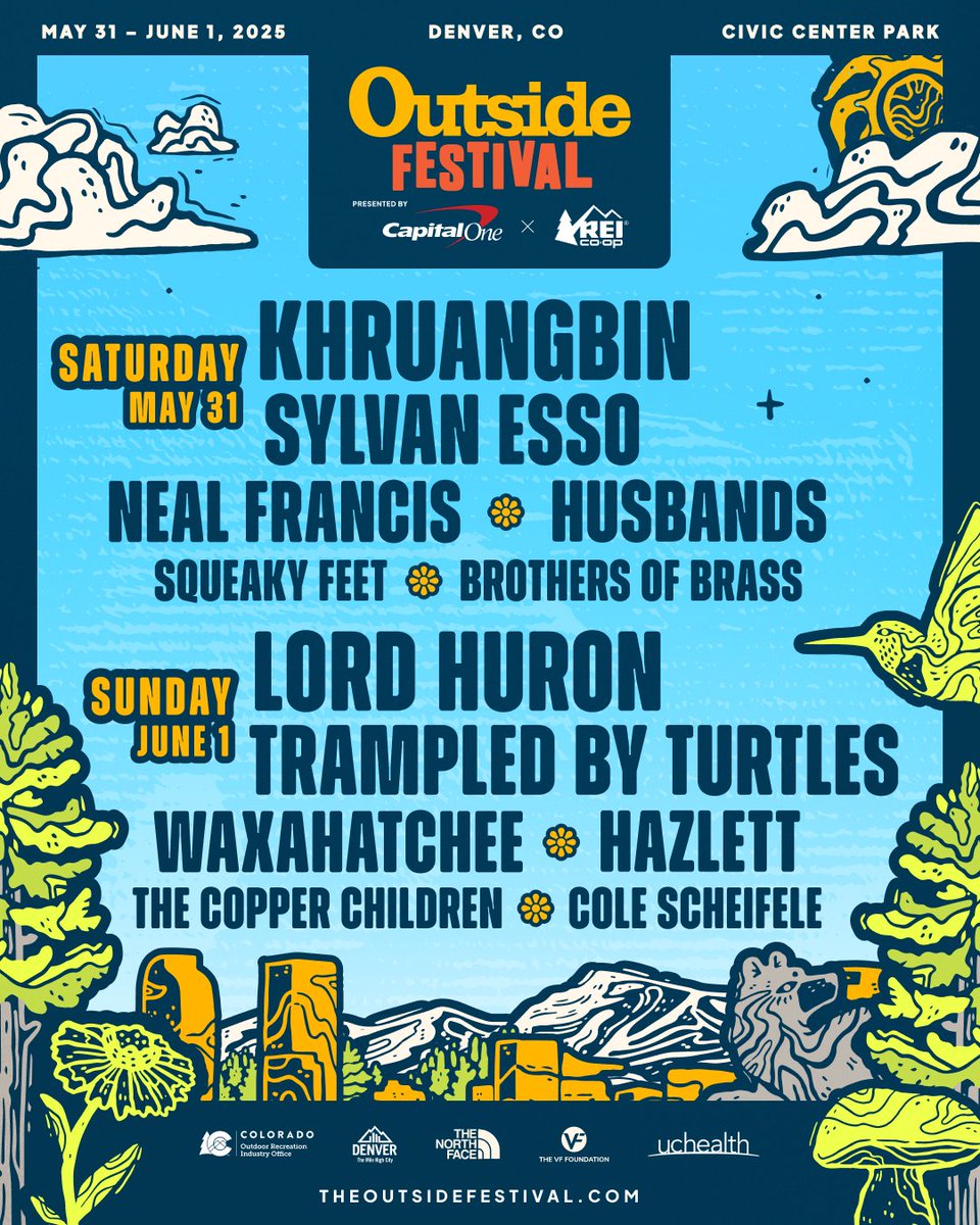🐦 Early Bird Alert 🐦 Single day tickets are here for the Outside Festival! Be the first to snag single day tickets starting at $60 + fees for the Outside Festival presented by Capital One x REI. 

Get your tickets today at the link: bit.ly/4gAk46Q