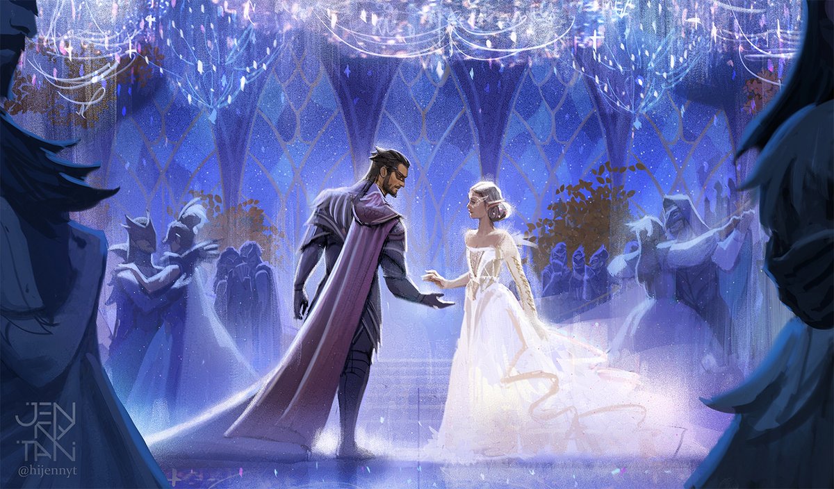 Lucanis x Rook at a Treviso ball for Valentine's Day.

I find myself posting less here and more in the other places. If you enjoy my color narrative sketches of a Treviso Ball, find me elsewhere~ 🦋

#datv #fanart #Lucanis #dragonage #bioware #rookanis #Treviso #ATrevisoball