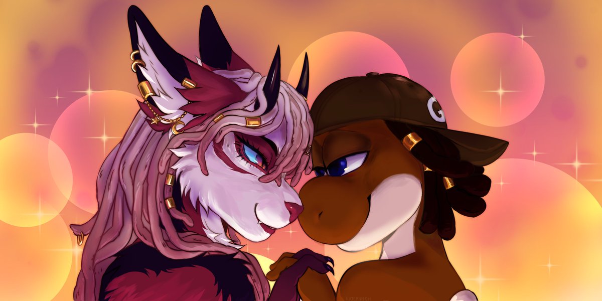 Matching Valentine's Day icon comm for  <a href="/Sun_KissedDevil/">JayTheKitsune~</a> for her and @nexusmcu hehe you two are so cute