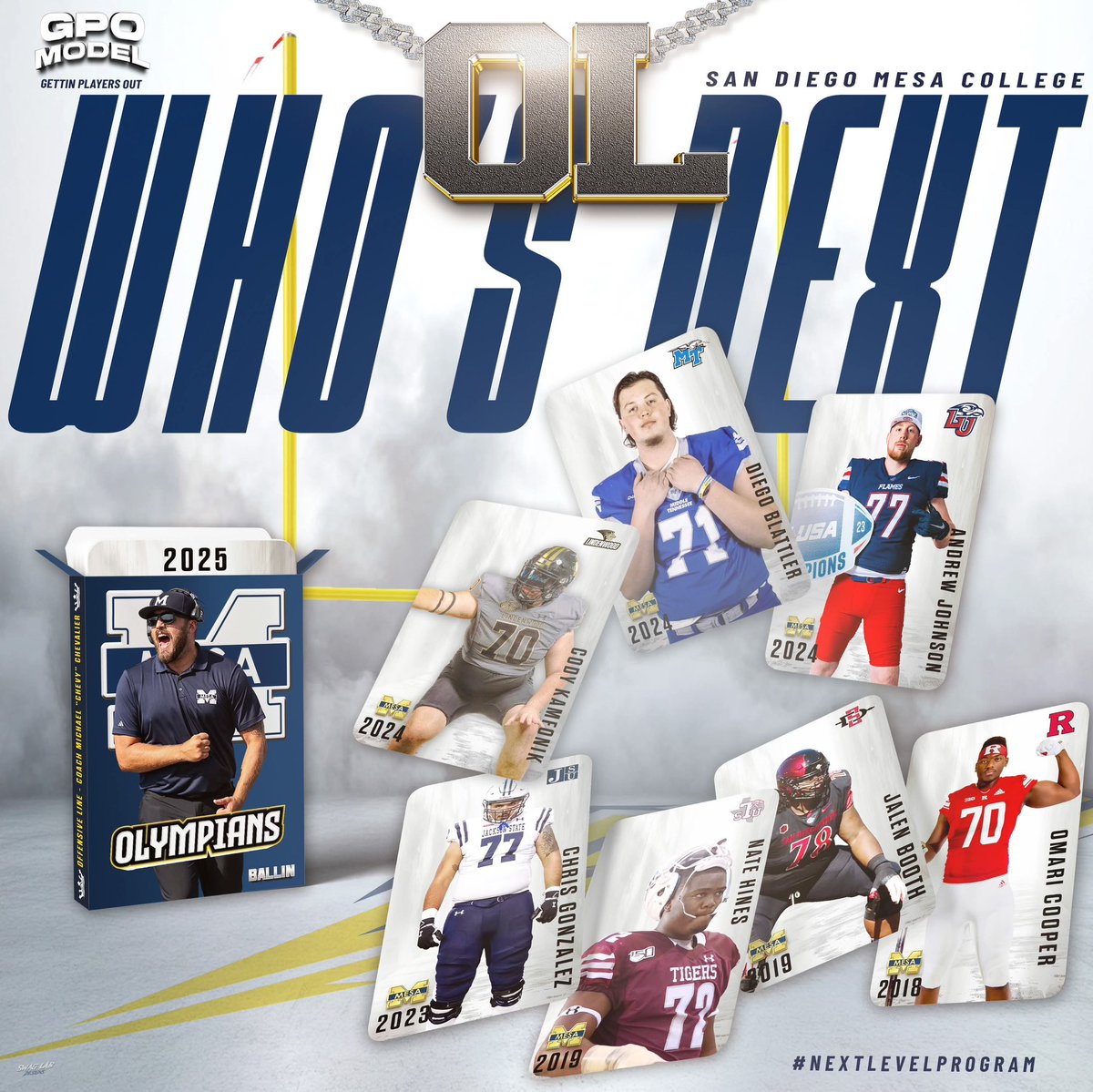 OLYMPIANS (@sdmesafootball) on Twitter photo Celebrating our D1 transfer success! #ShowinTheProof #BALLIN #GettinPlayersOut
<a href="/BallCoachGW/">Gary Watkins Jr</a> <a href="/CoachChevSD/">Coach Chevalier</a> <a href="/EC_Preps_SD/">EC Preps</a> <a href="/Daygofootball/">San Diego Football</a> <a href="/sdfootball/">Ray from SDFN</a> Celebrating our D1 transfer success! #ShowinTheProof #BALLIN #GettinPlayersOut
<a href="/BallCoachGW/">Gary Watkins Jr</a> <a href="/CoachChevSD/">Coach Chevalier</a> <a href="/EC_Preps_SD/">EC Preps</a> <a href="/Daygofootball/">San Diego Football</a> <a href="/sdfootball/">Ray from SDFN</a>