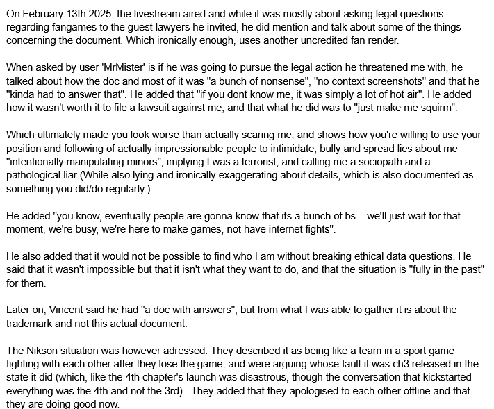 MrTails608's tweet photo. UPDATE: Dark Deception has given a response in a Livestream, although they've only adressed 3 points, and dismissed everything "a bunch of nonsense", did not back up any of their claims except for 1, lying, and response generally being lackluster.
🧵 https://t.co/L41WKM2vWE