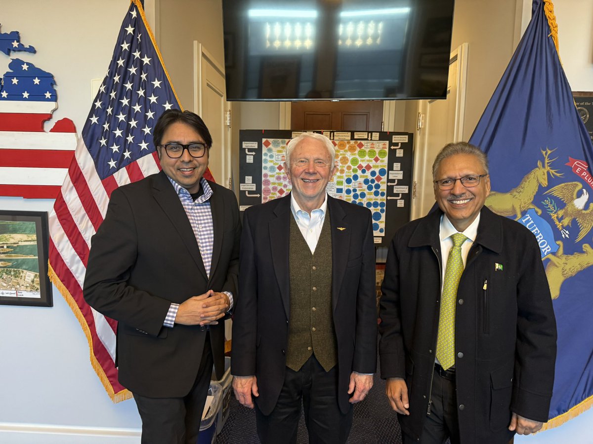Rep. Jack Bergman (@repjackbergman) on Twitter photo Great to have former President of Pakistan Dr. <a href="/ArifAlvi/">Dr. Arif Alvi</a> along with Dr. <a href="/SHABAZGIL/">Dr. Shahbaz GiLL</a> Former Chief of Staff of Imran Khan in our office today.
It’s time to Free Imran Khan! Great to have former President of Pakistan Dr. <a href="/ArifAlvi/">Dr. Arif Alvi</a> along with Dr. <a href="/SHABAZGIL/">Dr. Shahbaz GiLL</a> Former Chief of Staff of Imran Khan in our office today.
It’s time to Free Imran Khan!