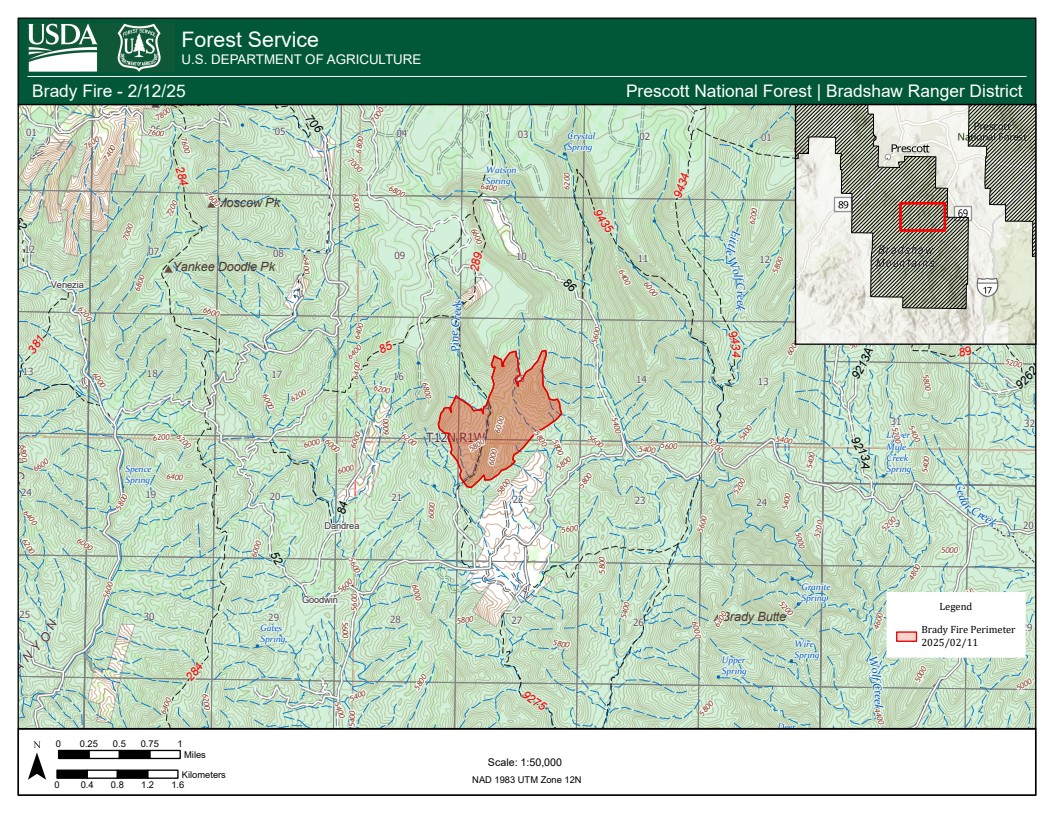Brady Fire update - Feb. 14, 2025; View news release on Inciweb: inciweb.wildfire.gov/incident-publi…