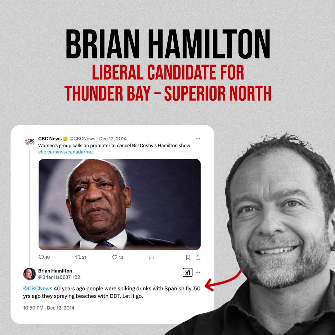 There's more.

Bonnie's candidate defended Bill Cosby, saying that people need to "let it go."

Ontarians deserve to know: does Bonnie Crombie still stand by Brian Hamilton?