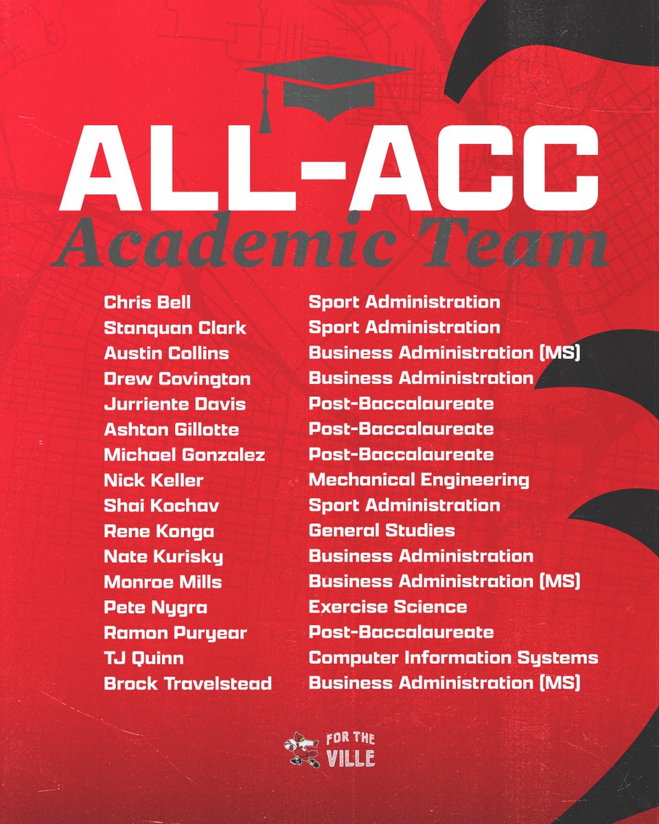 16 Cards were named to the 2024 All-ACC Academic Team!

Details: uofl.me/4gK5B87

#GoCards